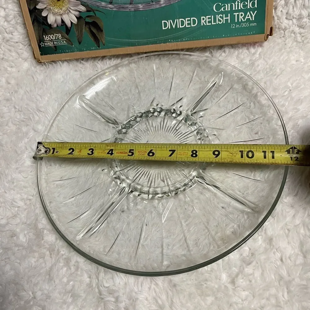 Anchor Hocking CANFIELD CLEAR Glass Diamond Design Cut Base 11